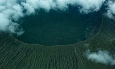 An aerial view of mount longonot crater.