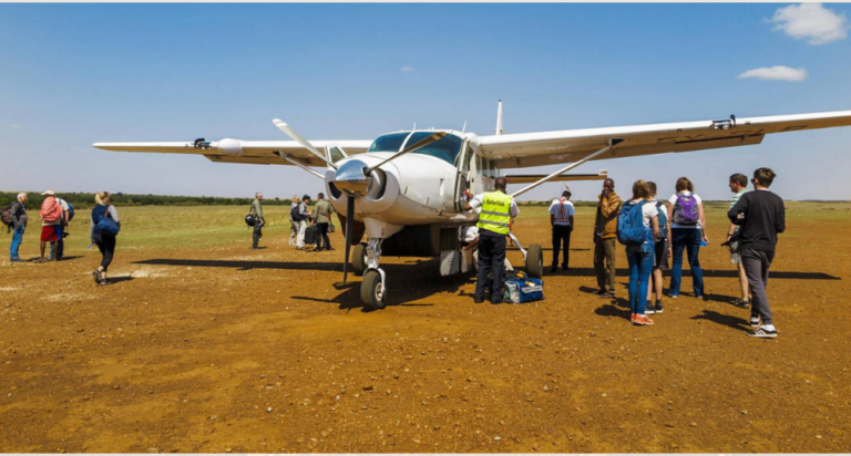 fly-in safari Kenya light aircraft bush airstrip Maasai Mara